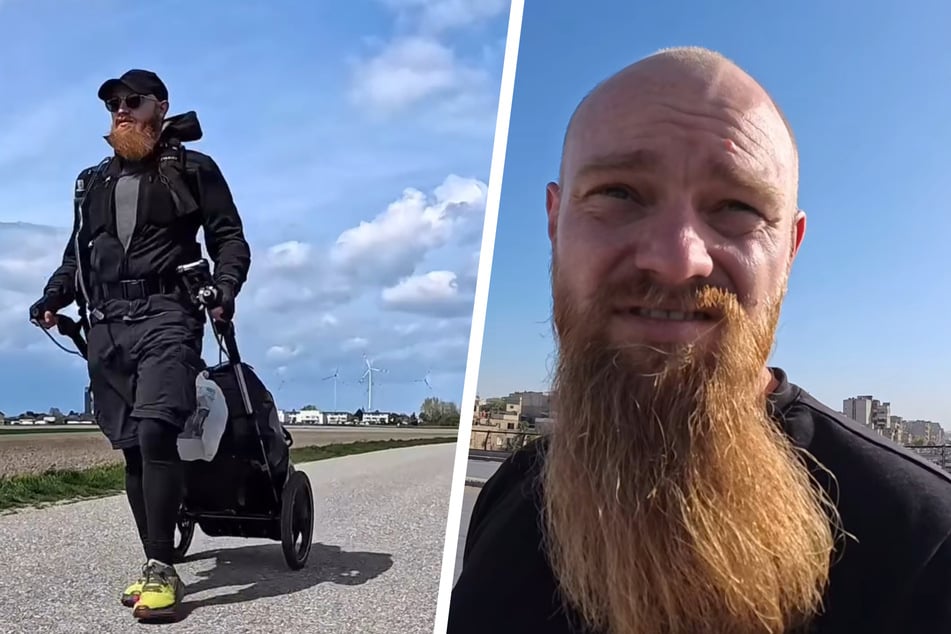 Seit März ist Robert Friedrich, alias der Mann mit dem Bart, zu Fuß auf dem Weg nach Singapur.