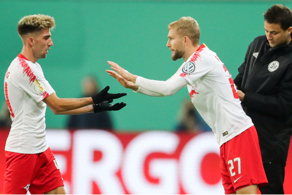 Konrad Laimer wird für Kevin Kampl in Leipzig eingewechselt.