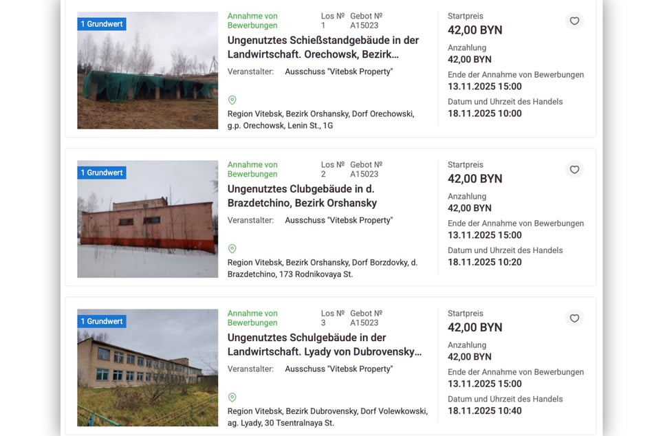 Několik historických budov v Bělorusku hrozí zcházením a jsou proto nabízeny za nízké ceny.