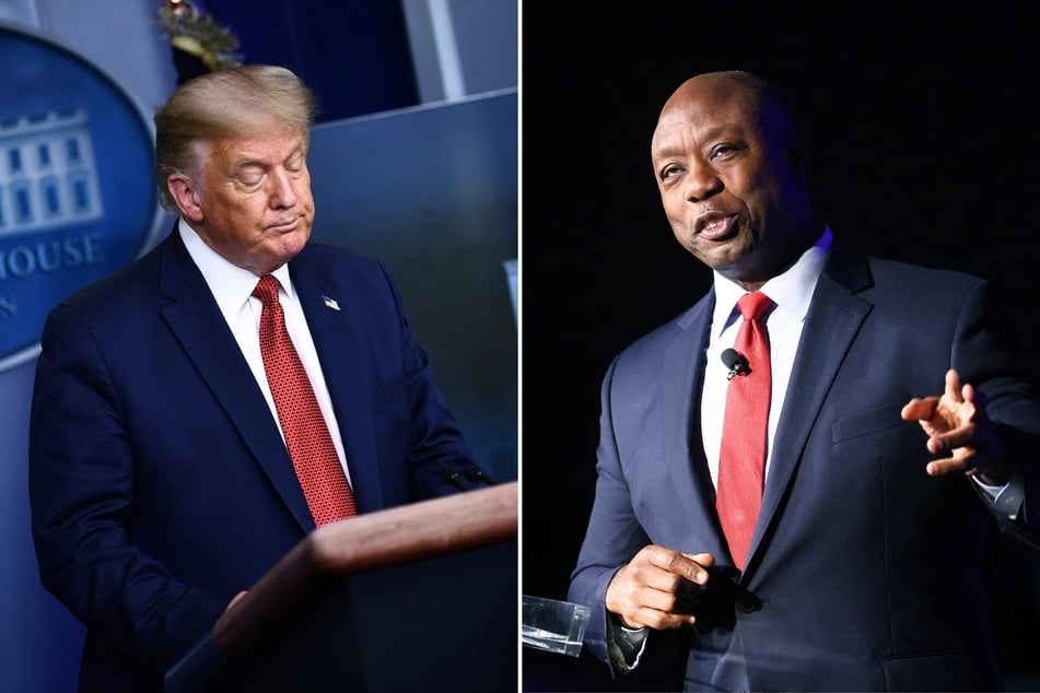 Presidential candidate Tim Scott (r.) said he believes Donald Trump cannot win in 2024, but his own campaign is struggling to keep up in the race.