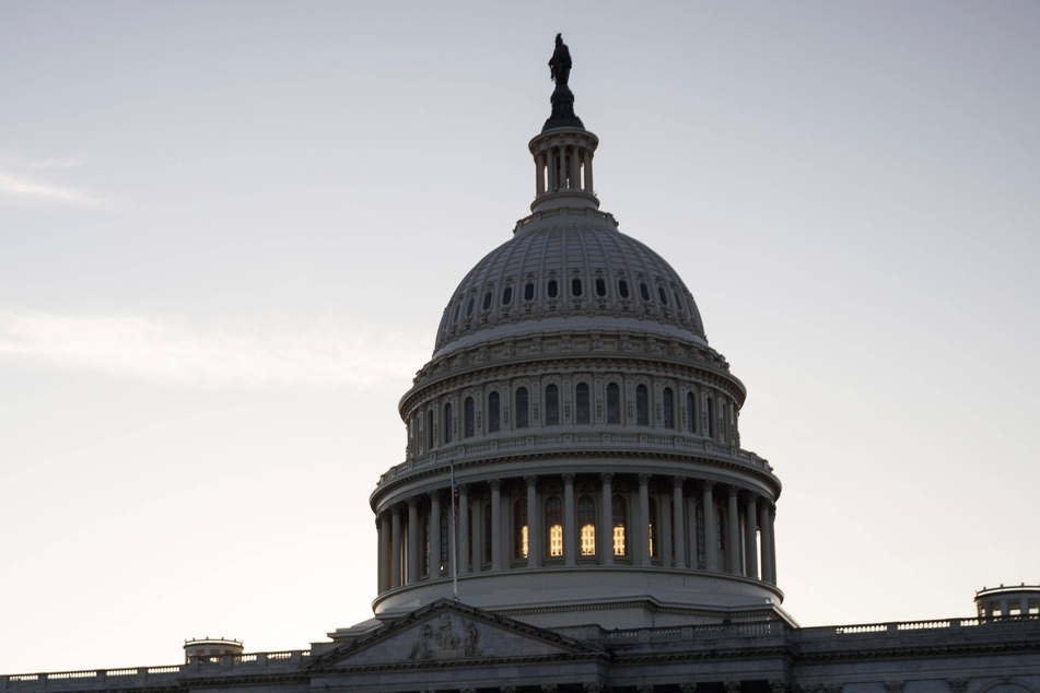 Lights on in the Capitol building, as Democrats stage an all-night protest on the Senate floor.