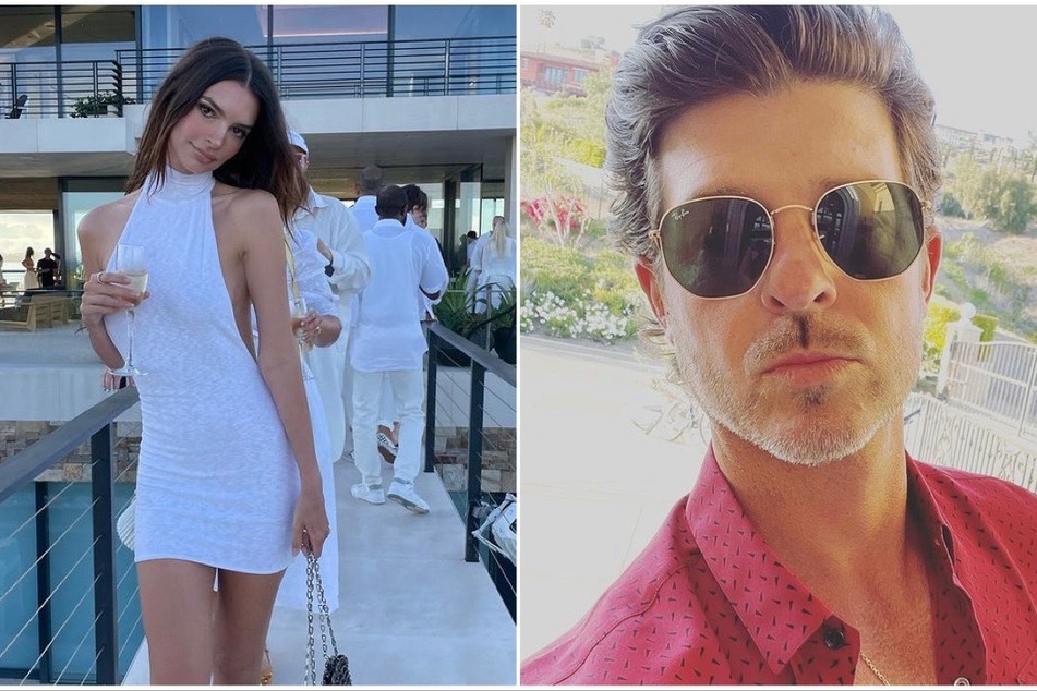 On Sunday, The Sunday Times released passages from Emily Ratajkowski's (l.) memoir, where she accuses Robin Thicke (r.) of groping her.