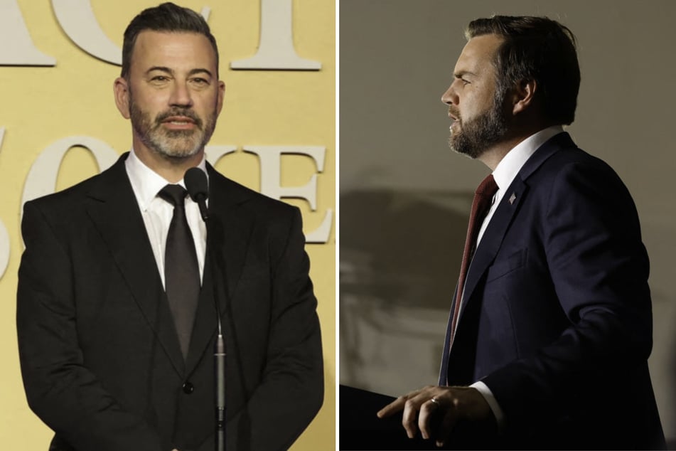 Vice President JD Vance (r.) slammed comedian Jimmy Kimmel and blamed "the woke thing" for ultimately causing his show's cancellation.