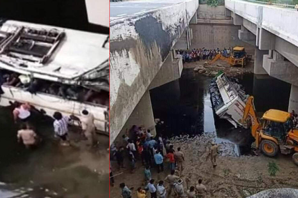 Twitter-Bilder zeigen die Unfallstelle in Agra.
