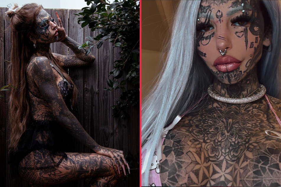 Amber Luke went temporarily blind when she got her eyes tattooed, but she has "no regrets."