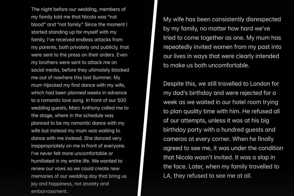 "Meine Mutter hat immer wieder Frauen aus meiner Vergangenheit eingeladen, um uns in Verlegenheit zu bringen."