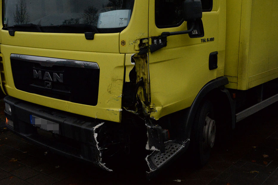 Der Truck aus Bielefeld hatte es nicht so stark getroffen.