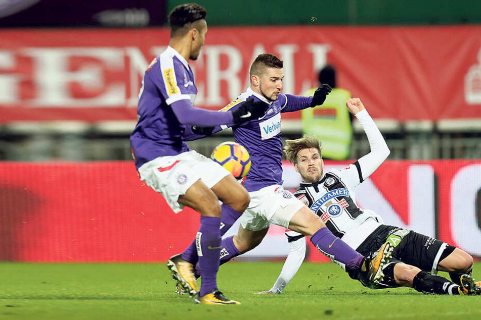 Philipp Zulechner (r.) bei seinem letzten Spiel für Sturm Graz am 17. Dezember 2017.