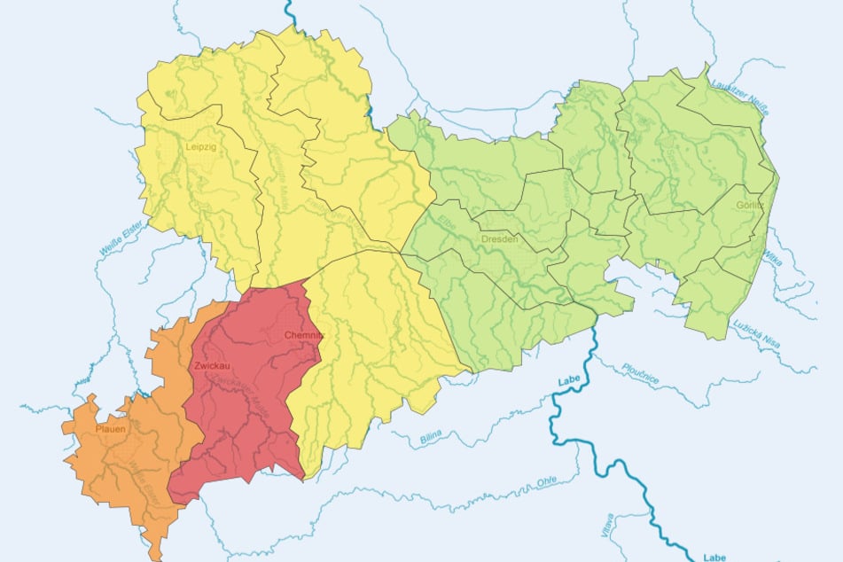 Der Vogtlandkreis ist neben dem Gebiet zwischen Zwickau und Chemnitz am meisten von Hochwasser gefährdet.