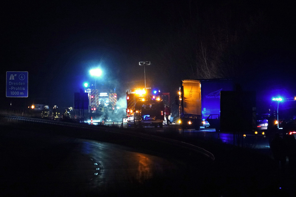 Für circa eine Stunde war die A17 in Fahrtrichtung Prag gesperrt.