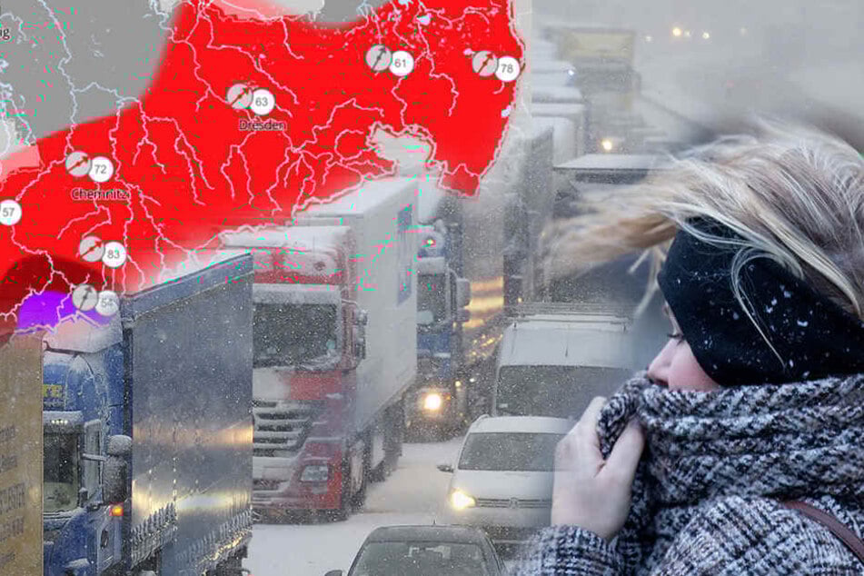 In Sachsen werden Schnee und orkanartige Böen erwartet!