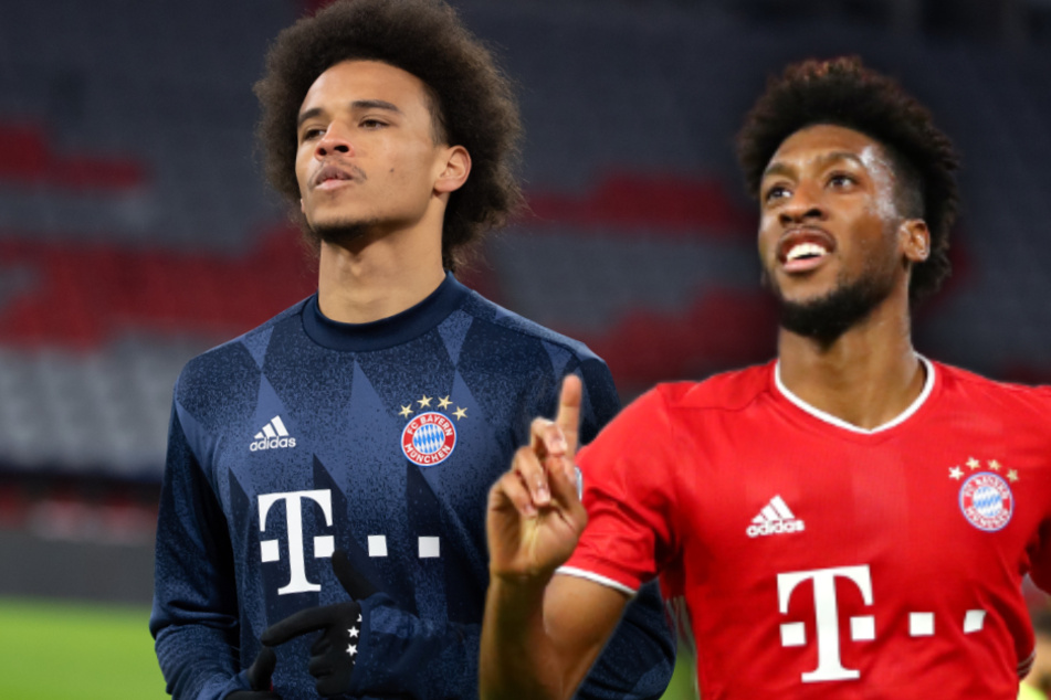 Münchens Kingsley Coman (24, r.) hat Verständnis für die Startschwierigkeiten von Leroy Sané (24).