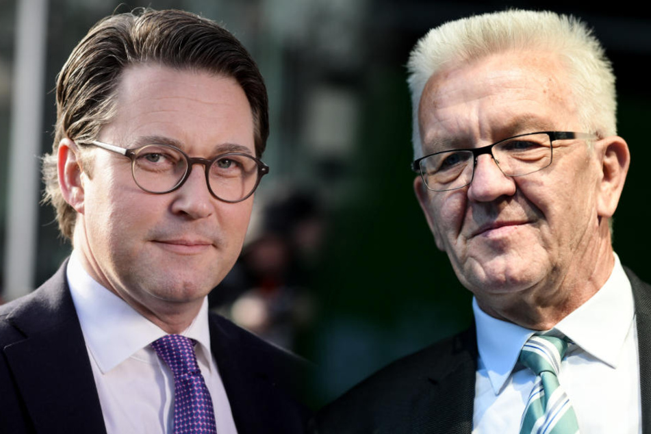 Arbeiten Andreas Scheuer (links) und Winfried Kretschmann geheim an einer Lösung des Diesel-Dilemmas? (Fotomontage)