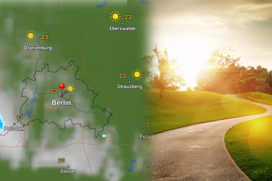 Nach einem sonnigen Vormittag sind ab Freitagnachmittag in Berlin und Brandenburg Regenwolken in Sicht. (Bildmontage)