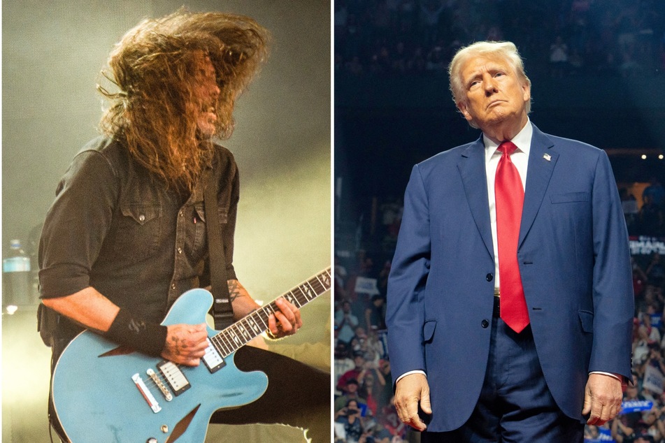 The Foo Fighters say they are taking legal action after Donald Trump (r.) used one of their popular songs at his recent campaign rally without their permission.