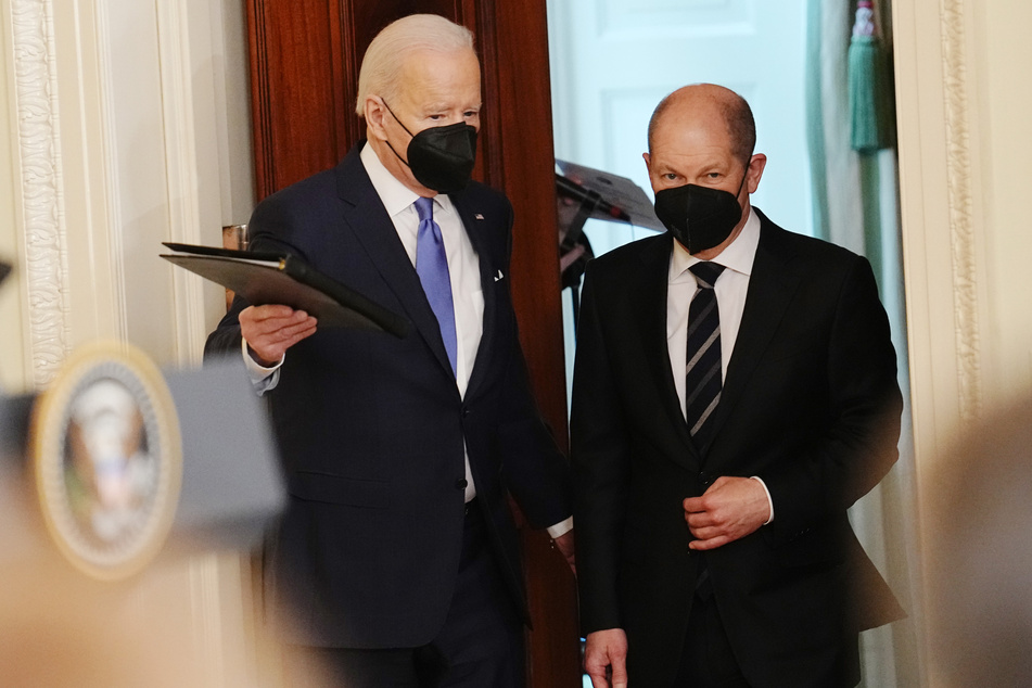US-Präsident Joe Biden (79, l.) und Bundeskanzler Olaf Scholz (63).