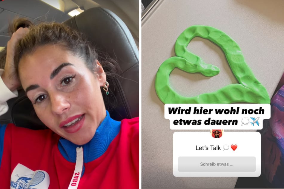 Sarah Engels (33) meldete sich kurzerhand aus dem Flugzeug bei ihren Fans.