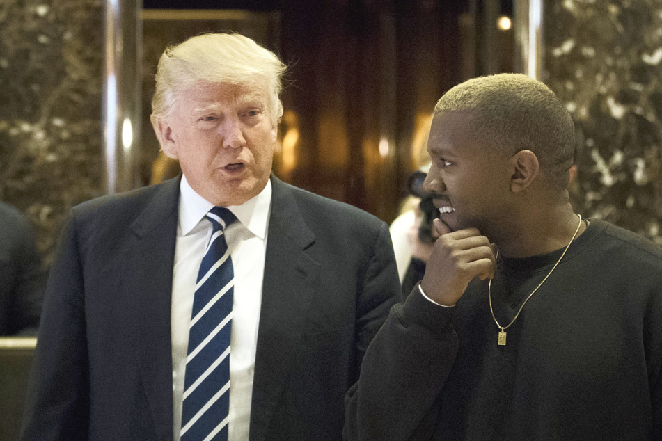 A former publicist for rapper Kanye West (r) was one of the 18 names included in the indictment in Georgia brought against Donald Trump's (l) alleged election interference.