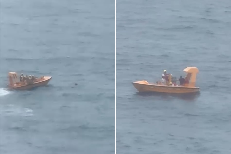 Ein Rettungsboot machte sich sofort auf den Weg, um das Mädchen und ihren Vater aus dem Wasser zu retten.