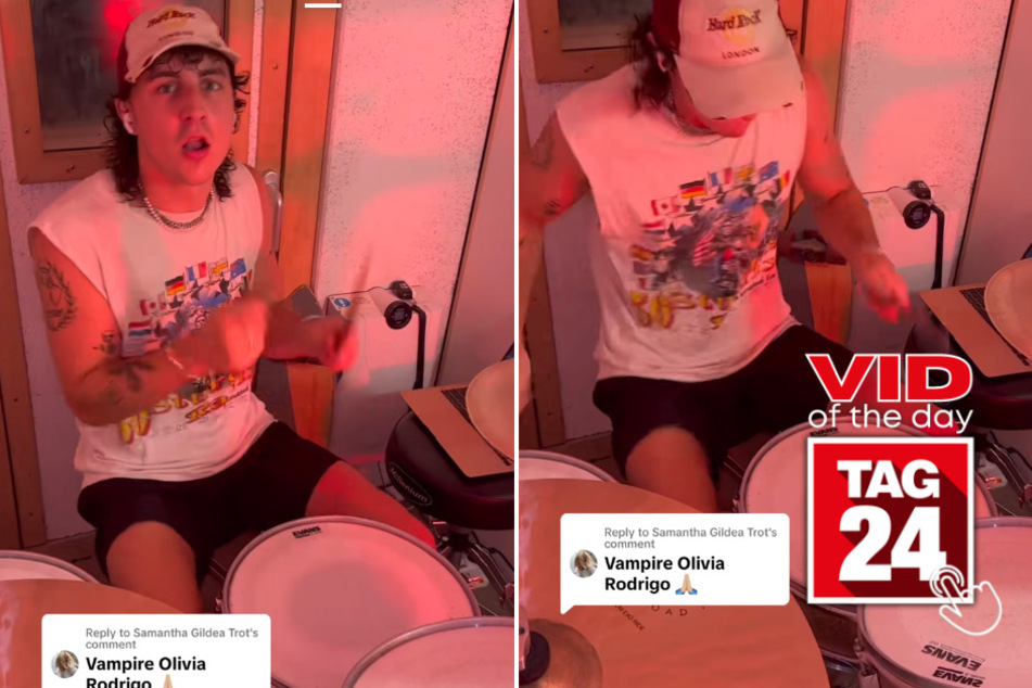 viral videos: Viral Video of the Day for July 15, 2023: TikTok drummer crushes Olivia Rodrigo's vampire