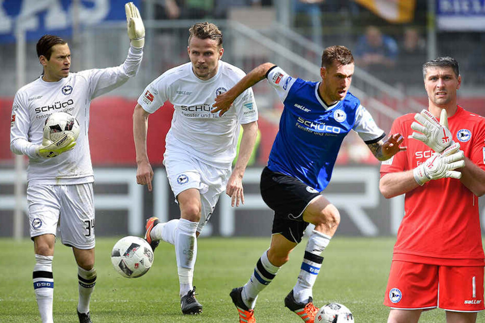 Nur einige der Verträge, die auslaufen: Keeper Daniel Davari (v. l.), Sebastian Schuppan, Manuel Junglas und Torwart Wolfgang Hesl.