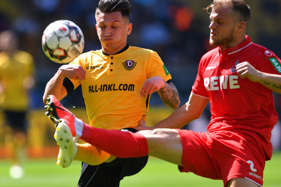 Die Zweikämpfe, wie hier Baris Atik gegen Johannes Geis, nahm Dynamo stark an.