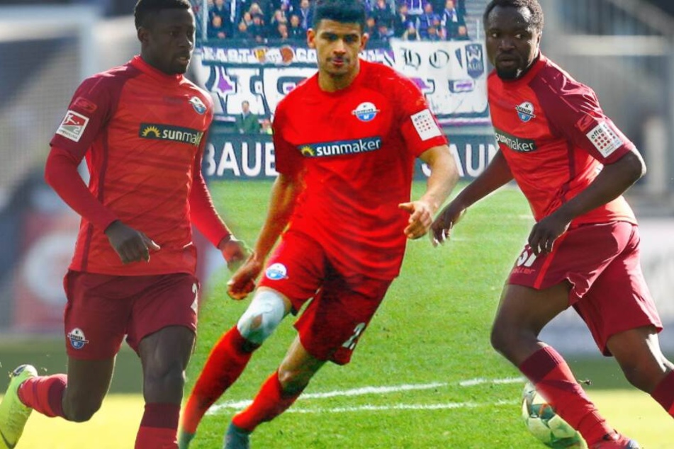 Jamilu Collins (links), Mohamed Dräger (Mitte) und Bernard Tekpetey laufen für die Nationalmannschaften ihrer Heimatländer auf.