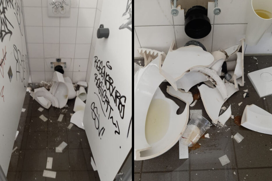 Widerlich: HSV-Fans zerstören Gäste-Toilette in Aue