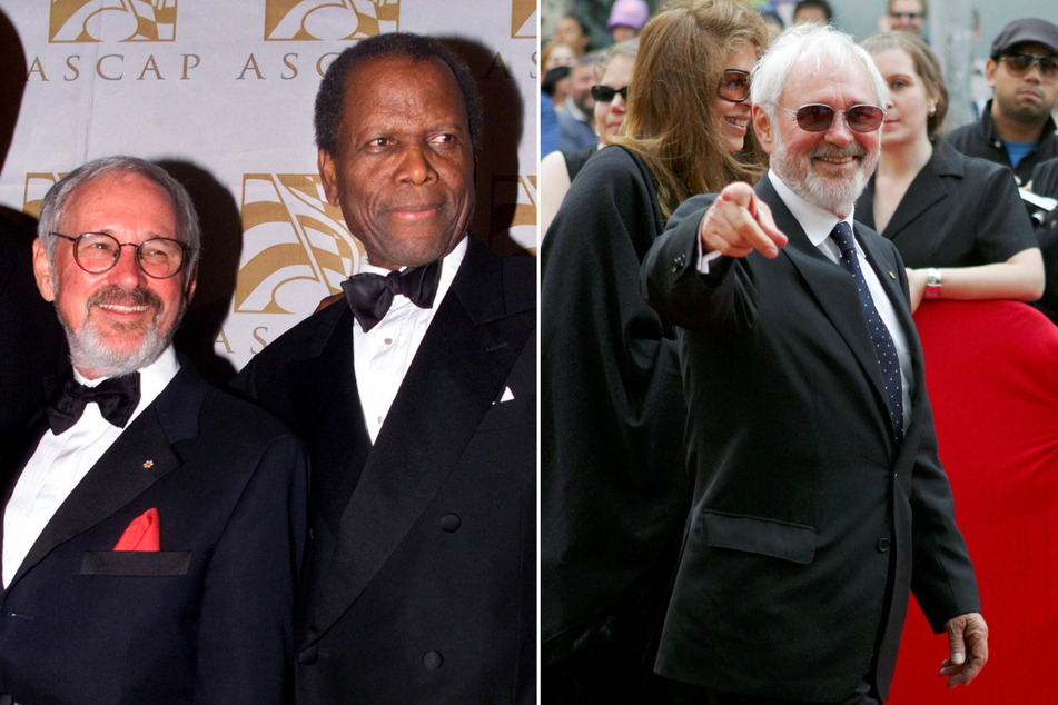 Norman Jewison poses with actor Sidney Poitier April 24, 2001, at the American Society of Composers, Authors and Publishers Film and Television Music Awards in Beverly Hills.