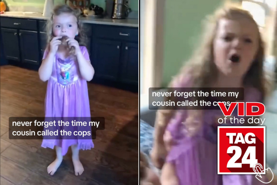 Today's Viral Video of the Day features a girl who instantly realizing phoning the police was a mistake!