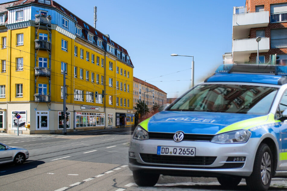 Die Polizei stellte den Mann auf der Schandauer Straße in Dresden. (Foto-Montage).