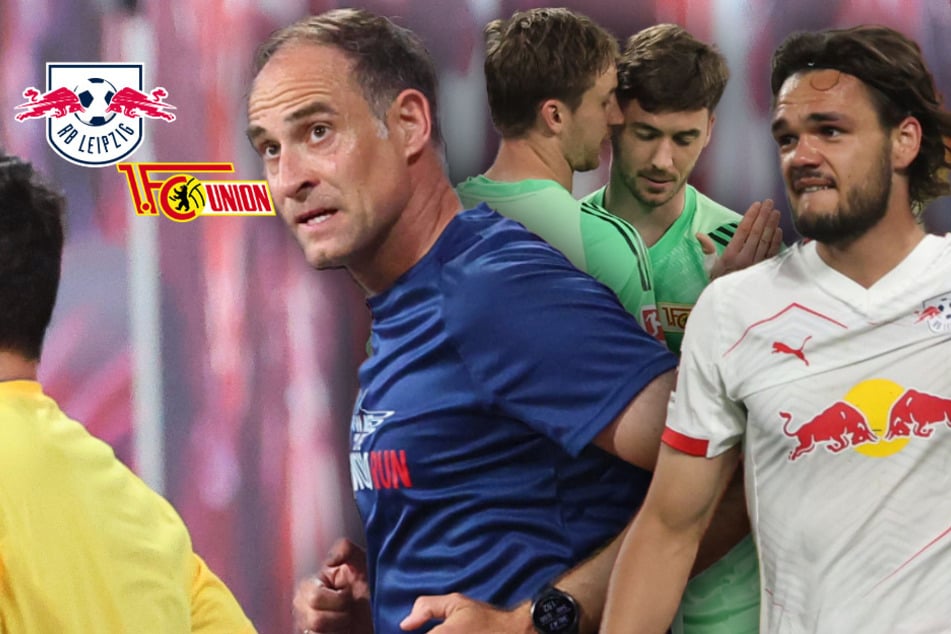 RB-Boss joggt auf Laufband neben Spielfeld, auf dem es ordentlich zur Sache geht