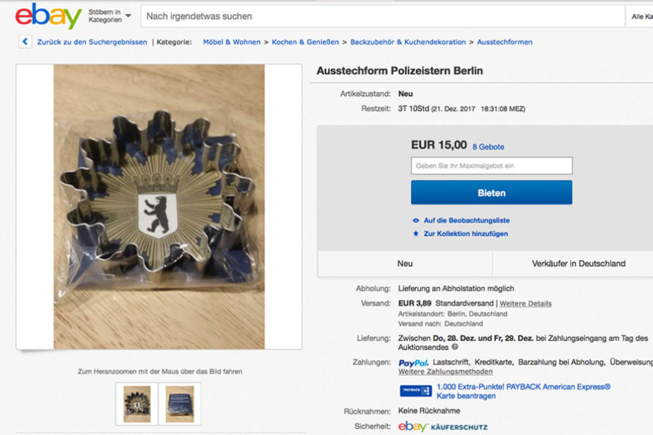 Auf Ebay werden mehrere der Ausstechförmchen verkauft.