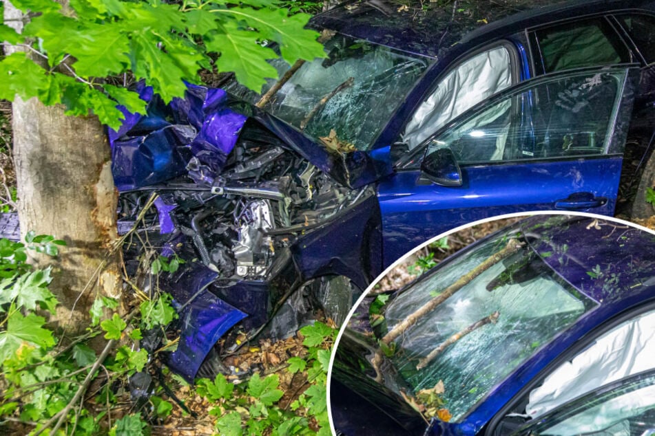 Unfallfahrer dankt nach Baum-Crash seinen Rettern: "Ohne sie wäre Schlimmeres passiert"