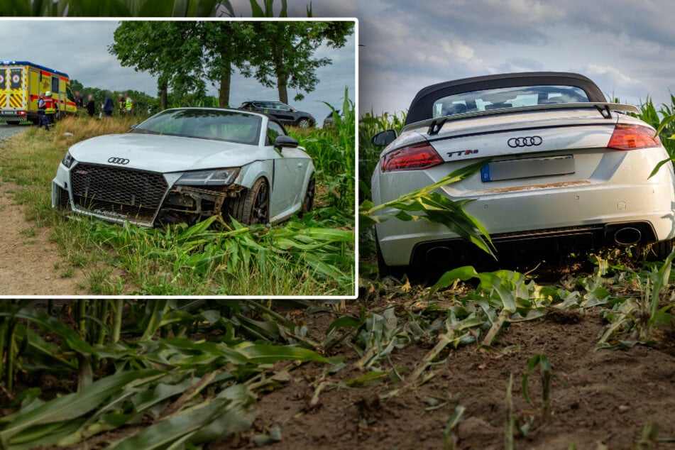 Erzgebirge: Audi brettert in Maisfeld, zwei Verletzte