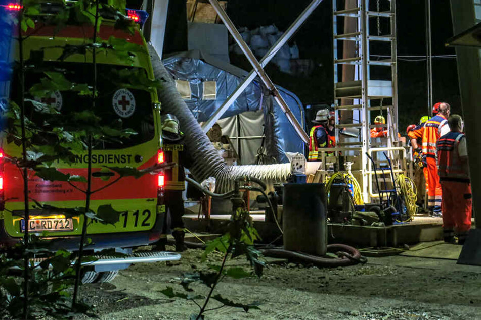 Der verletzte Bergmann wurde aus 50 Metern Tiefe gerettet.