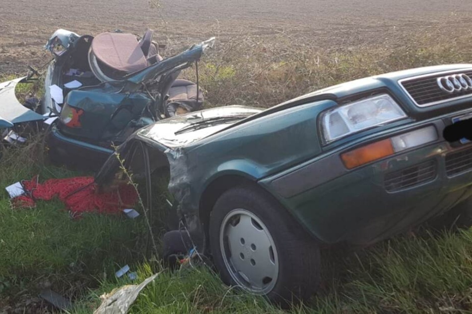 Der Autofahrer überlebte den spektakulären Unfall.