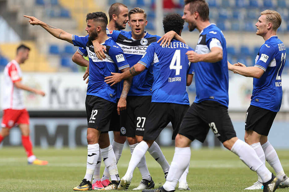 Grenzenloser Jubel beim DSC: Keanu Staude (li.) erzielte den 1:1-Ausgleich.