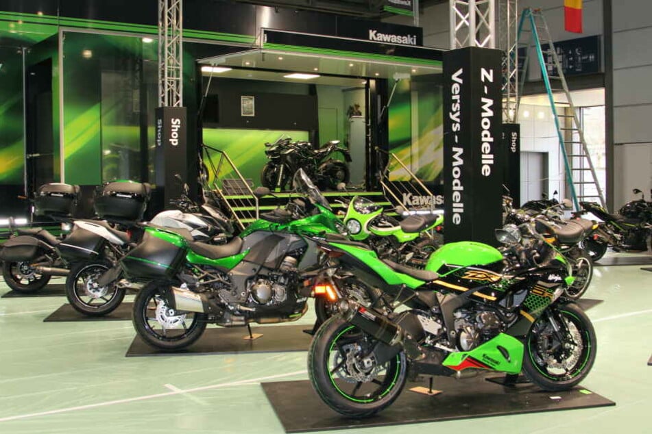 Die grünen Racer: Kawasaki präsentiert sich mit einem großen Hersteller-Stand auf der Leipziger Jubiläums-Messe.