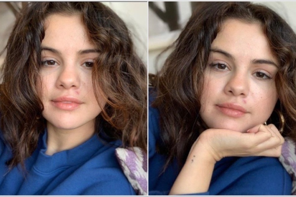 Selena Gomez was seen donning a natural look in her new Instagram selfies.