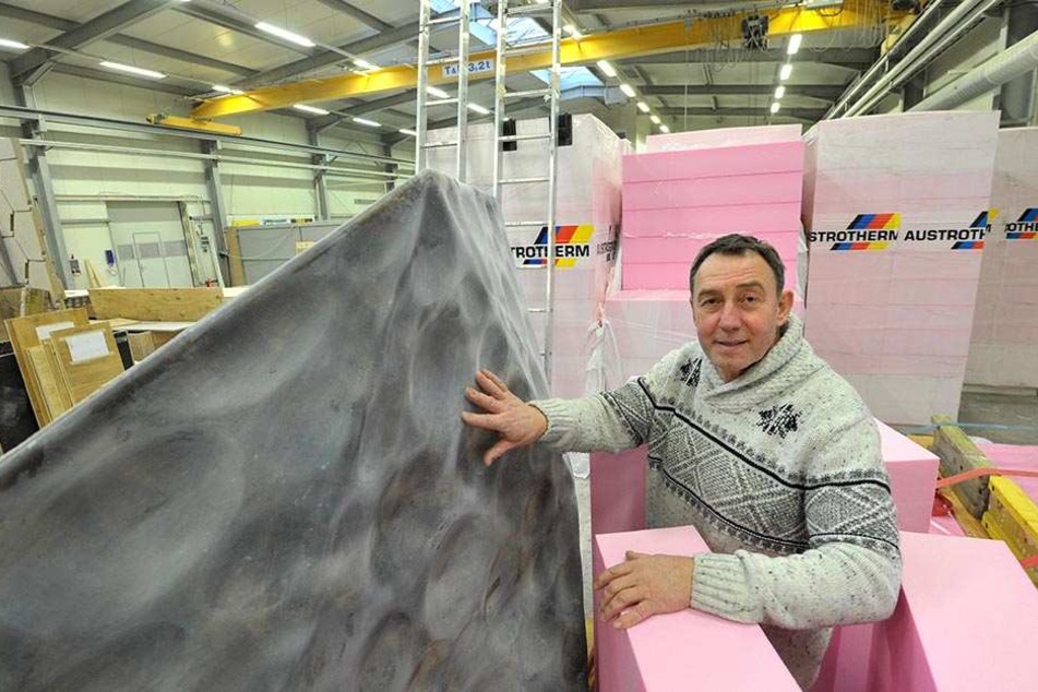 Geschäftsführer Matthias Pfalz (62) plant in den Werkhallen von Fiber-Tech
schon die nächsten spektakulären Projekte.