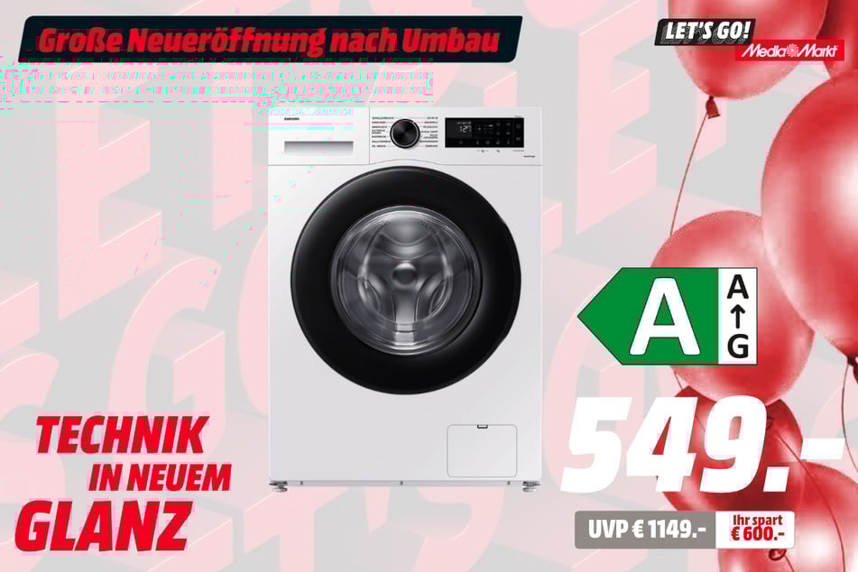 Samsung-Waschmaschine WW1EDG5B25AEEG für 549 statt 1.149 Euro.