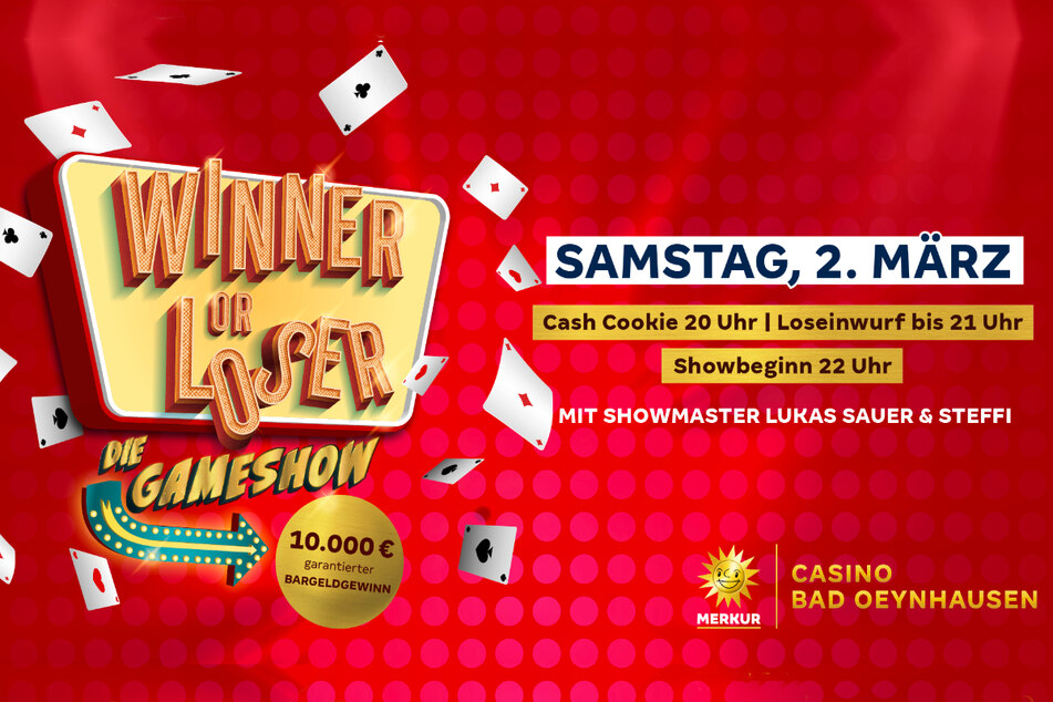 Am 2. März habt Ihr die Chance auf bis zu 10.000 Euro bei "Winner or Loser" in Bad Oeynhausen.