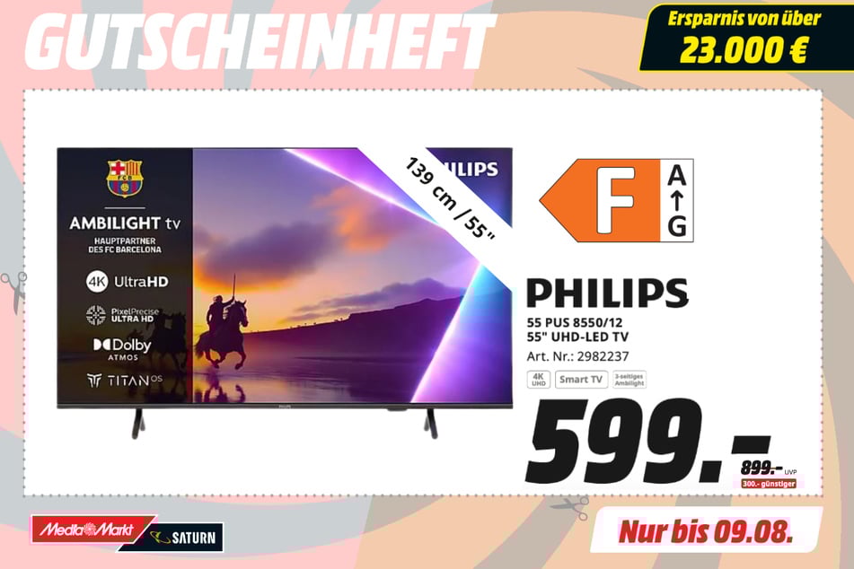 55-Zoll Philips-Fernseher 55PUS8550/12 für 599 statt 899 Euro.¹⁴