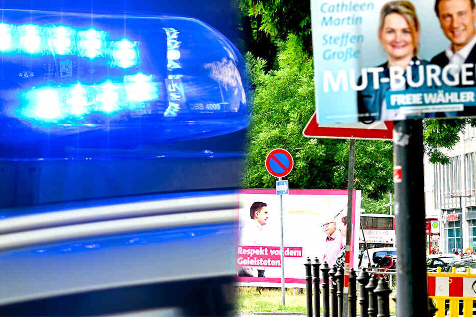 In der Dresdner Innenstadt hängen schon viel Wahlplakate. An der Erfuter Straße wurden sie gestern Abend angebracht.