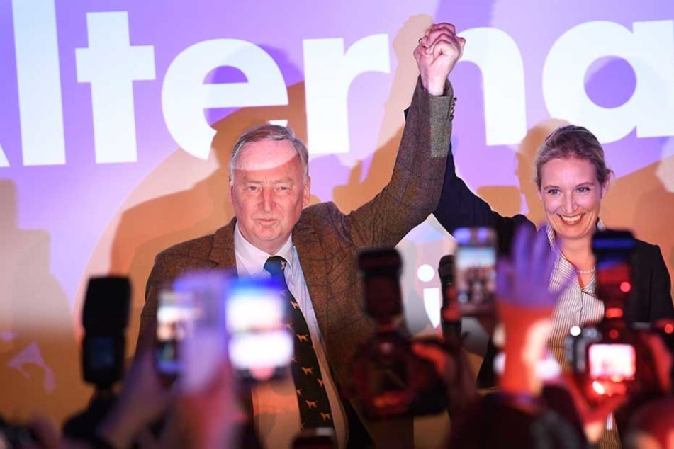 Alice Weidel und Alexander Gauland feiern das Wahlergebnis der AfD.