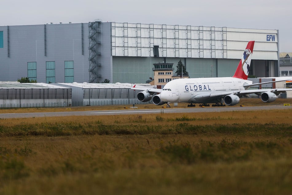 Der A380 hat Dresden inzwischen verlassen.