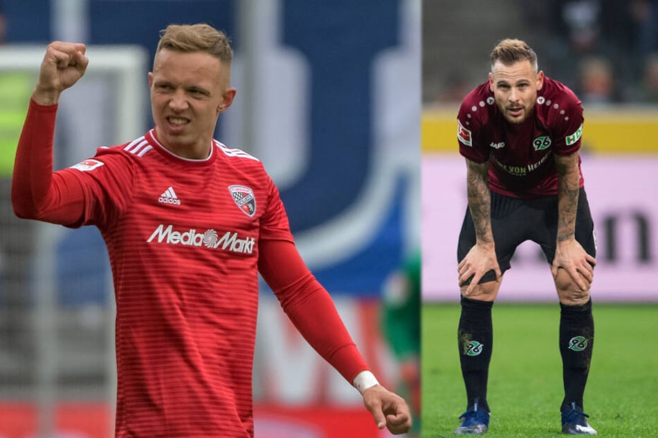 Sonny Kittel (links) stieg mit dem FC Ingolstadt aus der 2. Liga ab, Marvin Bakalorz mit Hannover 96 aus der Bundesliga. Beide sollen den HSV in der kommenden Saison verstärken.