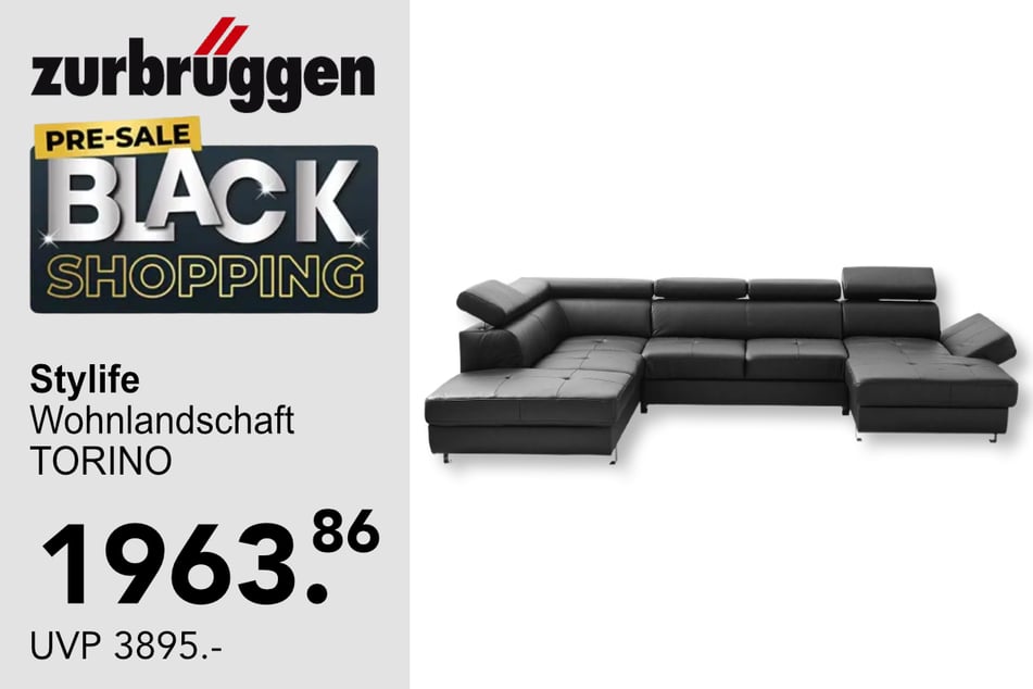 Die Stylife Wohnlandschaft TORINO für 1.963,86 statt 3.895 Euro.