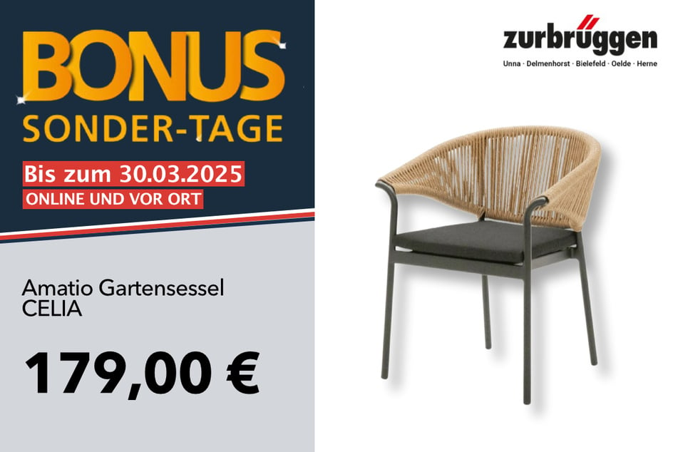 Der Amatio Gartensessel
für 179 Euro.